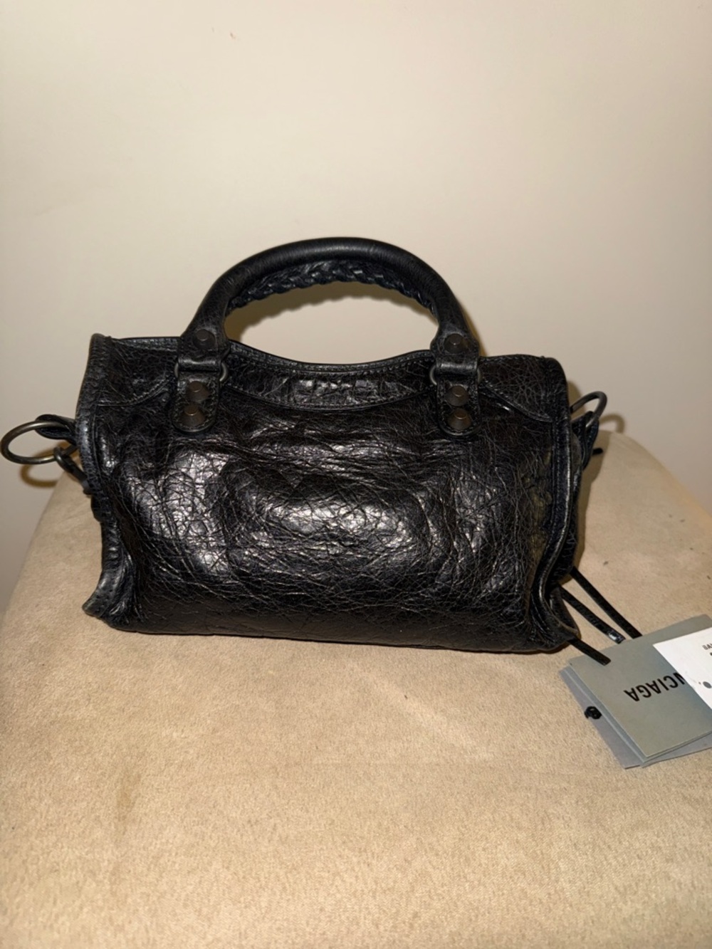 Balenciaga Mini City Satchel in Black Leather - Picture 6 of 13